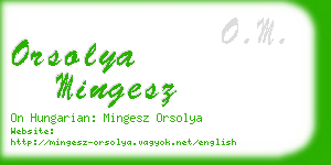 orsolya mingesz business card